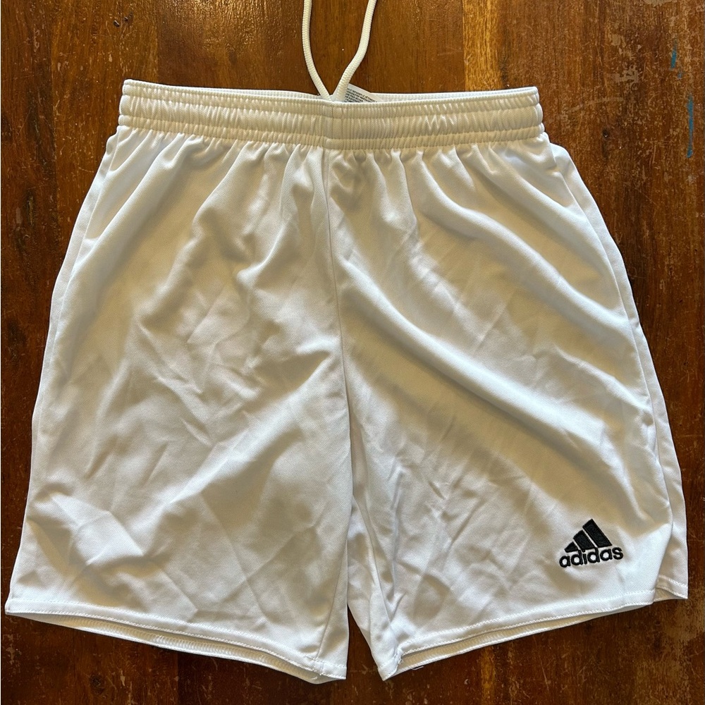 Boys Soccer Shorts - Adidas - White - Size M